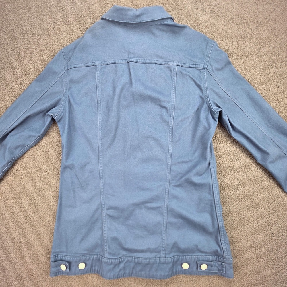 LuLaRoe Jaxon Denim Jacket Women Blue Gray Casual Stretch Button Front Medium - Picture 3 of 6